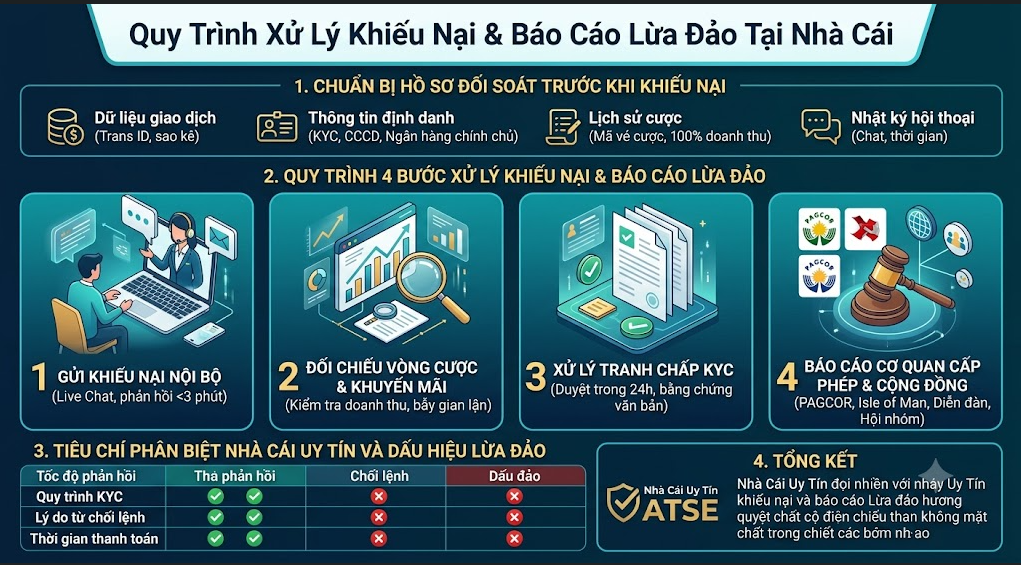 Quy Trình Xử Lý Khiếu Nại & Báo Cáo Lừa Đảo Tại Nhà Cái